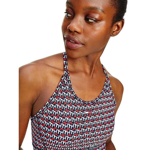 Γυναικείο Μπουστάκι Tommy Hilfiger Mid Intensity Aop Th Cube All Over Peri Blue S10S101113-0YC