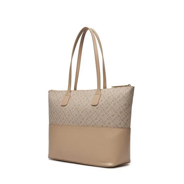 Γυναικεία Τσάντα Tommy Hilfiger Th Jacquard Shoulder Bag Beige AW0AW17070-AEG