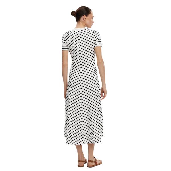 Γυναικείο Φόρεμα Tommy Hilfiger Modern Ff Midi Breton Stp Ecru Drk Night Navy WW0WW44547-04S