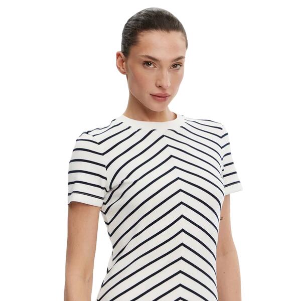 Γυναικείο Φόρεμα Tommy Hilfiger Modern Ff Midi Breton Stp Ecru Drk Night Navy WW0WW44547-04S