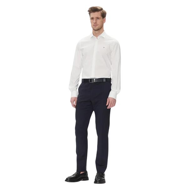 Ανδρικό Πουκάμισο Tommy Hilfiger Cl Stch Pop Ctrst Shirt Prkf Optic White MW0MW39279-YCFR