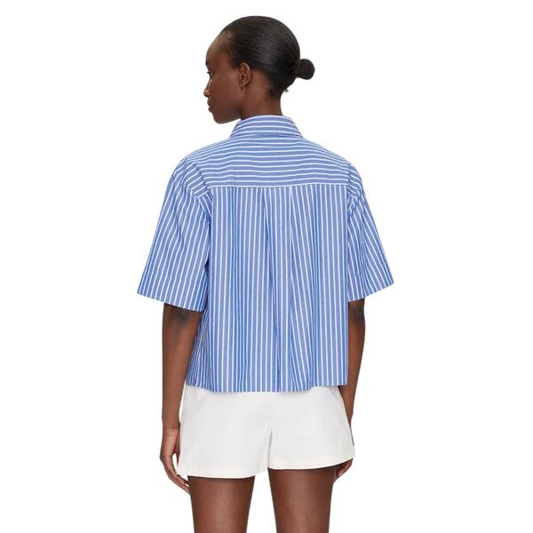 Γυναικείο Πουκάμισο Tommy Hilfiger Poplin Boxy Short S/S Shirt Stacking Stp Verona Blue WW0WW44717-0YA