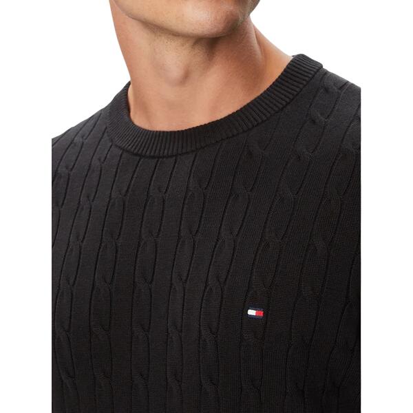 Ανδρικό Πουλόβερ Tommy Hilfiger Classic Cable Crew Neck Black MW0MW33132-BDS