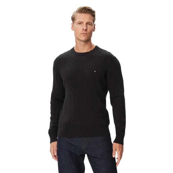 Ανδρικό Πουλόβερ Tommy Hilfiger Classic Cable Crew Neck Black MW0MW33132-BDS