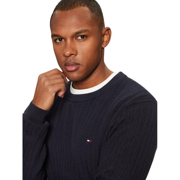 Αντρικό Πουλόβερ Tommy Hilfiger Herringbone Structure C Nk Desert Sky MW0MW37400-DW5