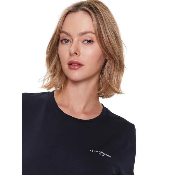 Γυναικείο T-shirt Tommy Hilfiger 1985 Reg Mini Corp Logo C-Nk Ss Nos Desert Sky WW0WW37877-02G