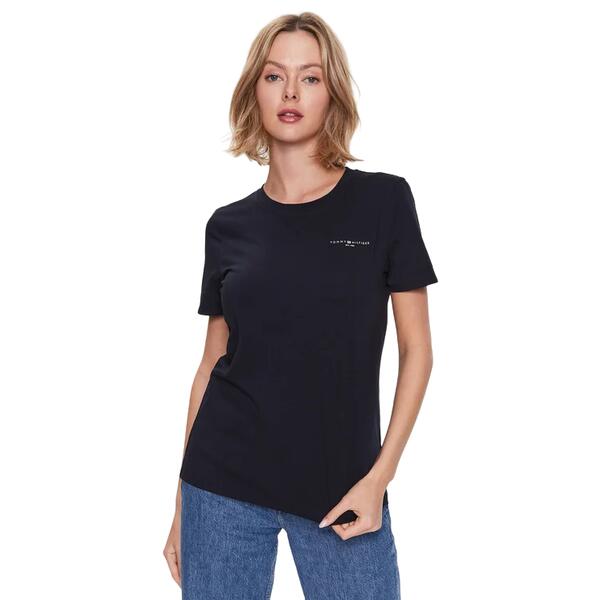 Γυναικείο T-shirt Tommy Hilfiger 1985 Reg Mini Corp Logo C-Nk Ss Nos Desert Sky WW0WW37877-02G