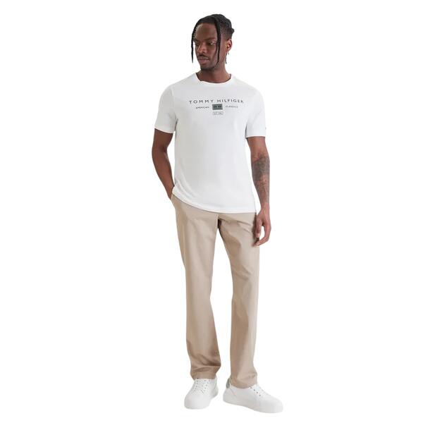 Ανδρικό T-shirt Tommy Hilfiger Brand Love Mono Stack Tee White MW0MW42365-YBR