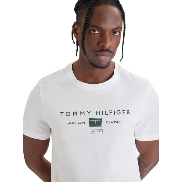 Ανδρικό T-shirt Tommy Hilfiger Brand Love Mono Stack Tee White MW0MW42365-YBR