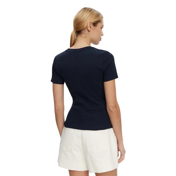 Γυναικείο T-Shirt Tommy Hilfiger New Slim Cody C_Nk Ss Breton Stp Dark Night Navy WW0WW40587-C1G
