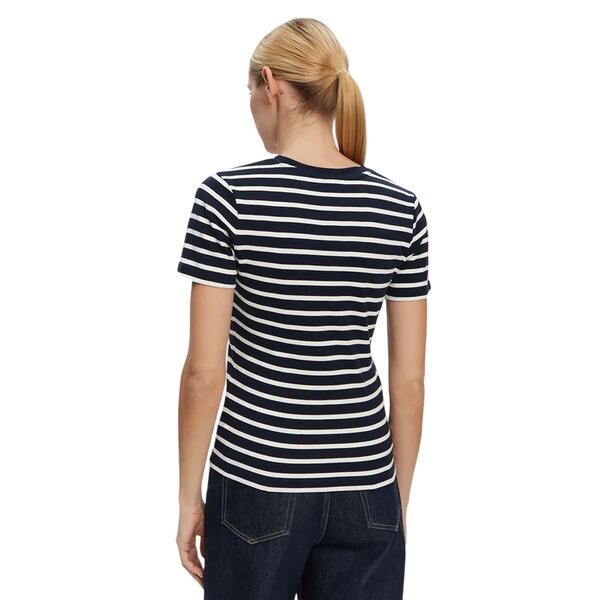 Γυναικείο T-Shirt Tommy Hilfiger New Slim Cody C_Nk Ss Dark Night Navy Ecru Stp WW0WW40587-0X4