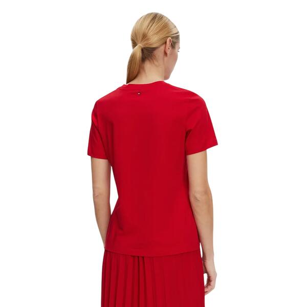 Γυναικείο T-Shirt Tommy Hilfiger Reg Contrast Flag Ss Tee Th Primary Red WW0WW45522-XLG