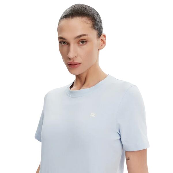 Γυναικείο T-Shirt Tommy Hilfiger Reg Contrast Flag Ss Tee Breezy Blue WW0WW45522-C1O