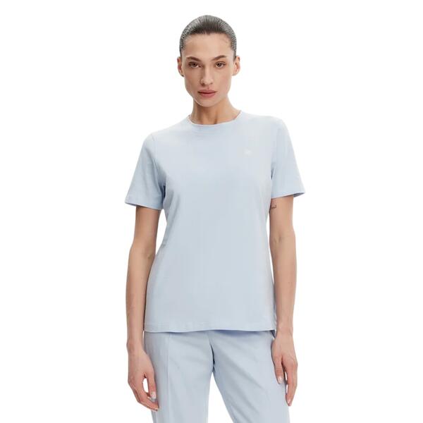 Γυναικείο T-Shirt Tommy Hilfiger Reg Contrast Flag Ss Tee Breezy Blue WW0WW45522-C1O