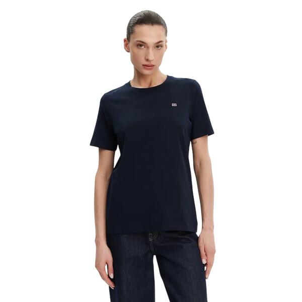 Γυναικείο T-Shirt Tommy Hilfiger Reg Contrast Flag Ss Tee Th Dark Night Navy WW0WW45522-C1G