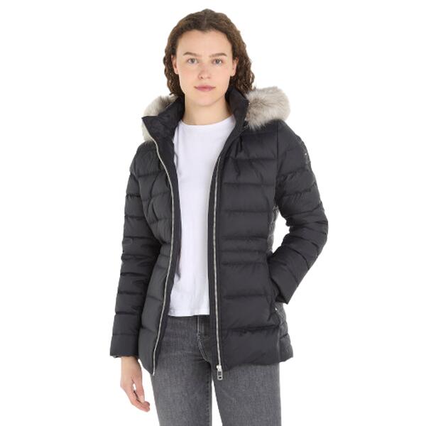 Γυναικείο Μπουφάν Tommy Hilfiger Tyra Down With Fur Black WW0WW42741-BDS