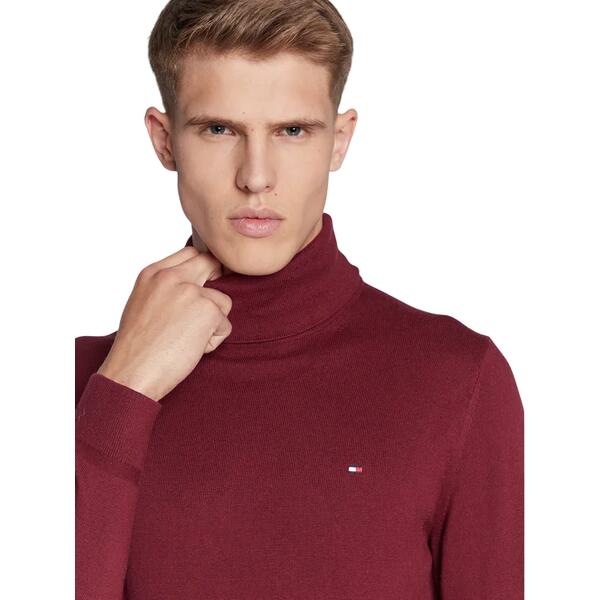 Ανδρικό Πουλόβερ Tommy Hilfiger Pima Org Cashmere Roll Neck Deep Rouge MW0MW28048-VLP