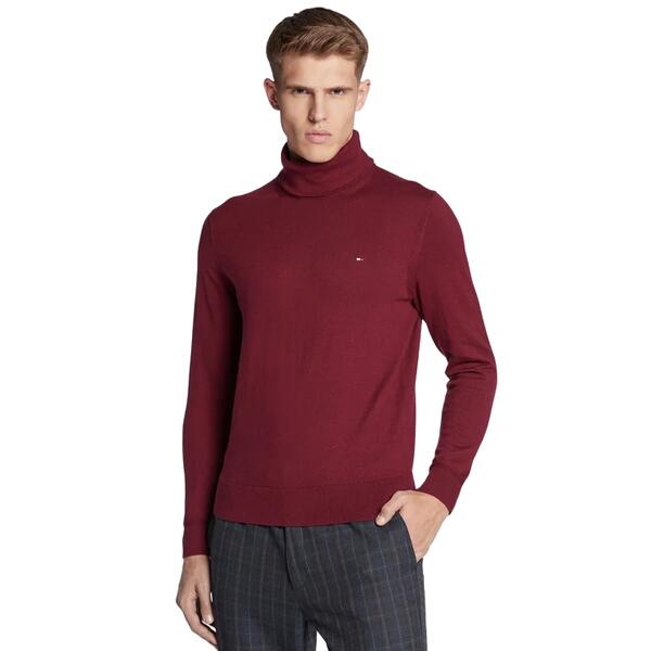 Ανδρικό Πουλόβερ Tommy Hilfiger Pima Org Cashmere Roll Neck Deep Rouge MW0MW28048-VLP