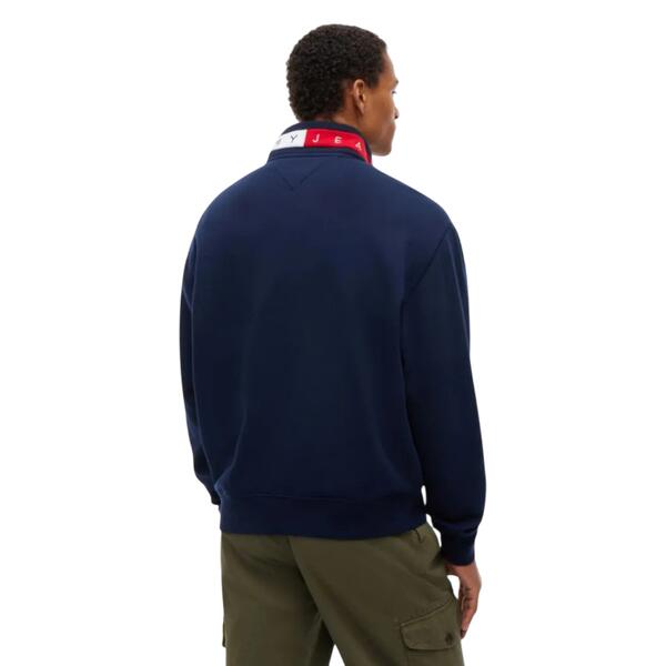 Ανδρικό Φούτερ Tommy Jeans Tjm Rlx Branded Collar Qz Ext Dark Blue DM0DM23605-C1G