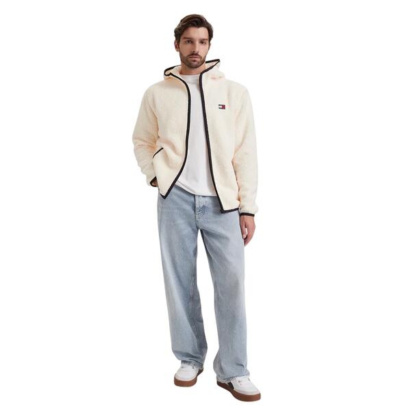Ανδρική Ζακέτα Tommy Jeans Tjm Reg Badge Teddy Zip Tru Ext Cream DM0DM19224-AEF