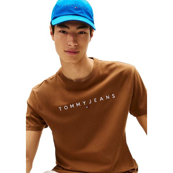 Ανδρικό T-Shirt Tommy Jeans Reg Linear Logo Tee Ext Pecan Nut Multi DM0DM20744-0HD