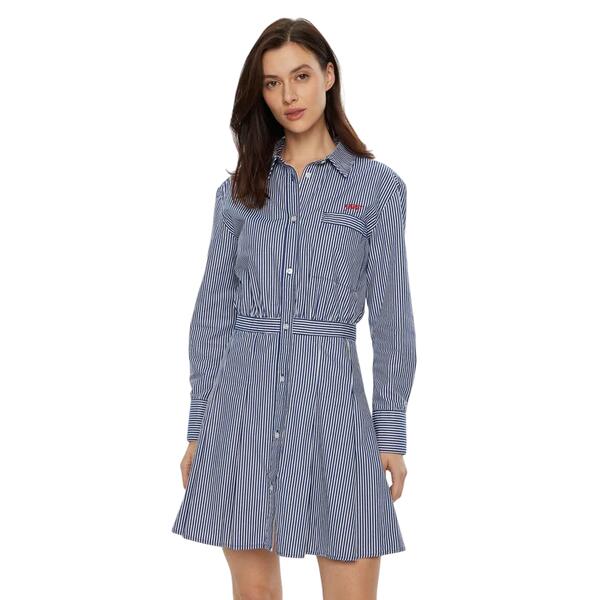 Γυναικείο Φόρεμα Tommy Jeans Pinstripe Poplin Shirt Navy White Stripe DW0DW20470-0A7