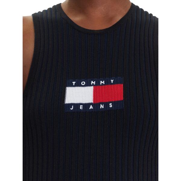 Γυναικείο Φόρεμα Tommy Jeans Flag Sweater Mini Dress Ext Black DW0DW20877-BDS