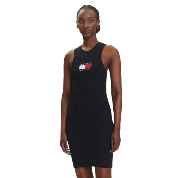 Γυναικείο Φόρεμα Tommy Jeans Flag Sweater Mini Dress Ext Black DW0DW20877-BDS