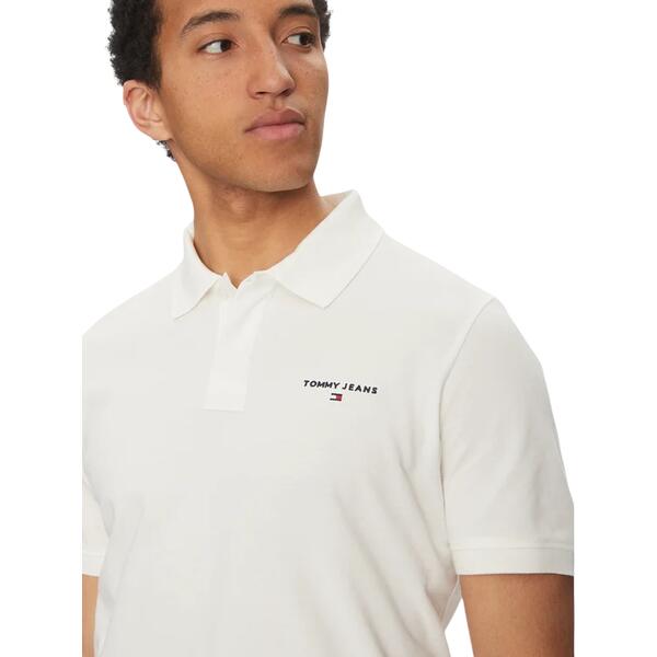 Ανδρικό Polo Tommy Jeans Reg Linear Ext Ecru DM0DM20914-YBL