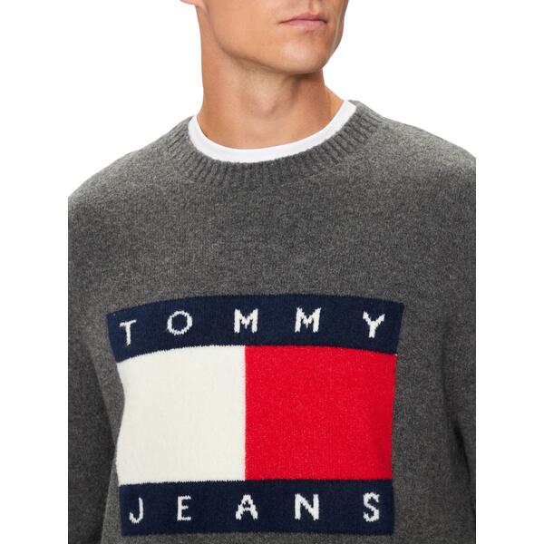Ανδρικό Πουλόβερ Tommy Jeans Tjm Reg Melange Flag Sweater New Charcoal Melange DM0DM19442-PUB