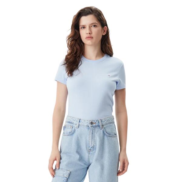 Γυναικείο T-shirt Tommy Jeans 2pack C neck Ecru Sweet Blue DW0DW21366-0XM