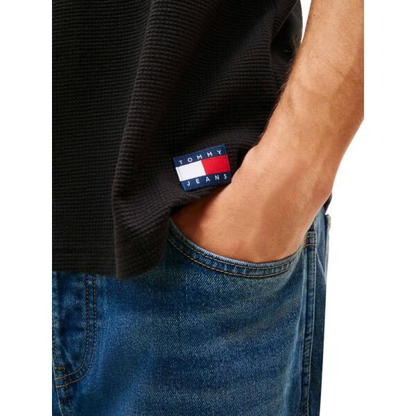Ανδρική Μπλούζα Tommy Jeans Reg Waffle Ss Tee Black DM0DM22529-BDS