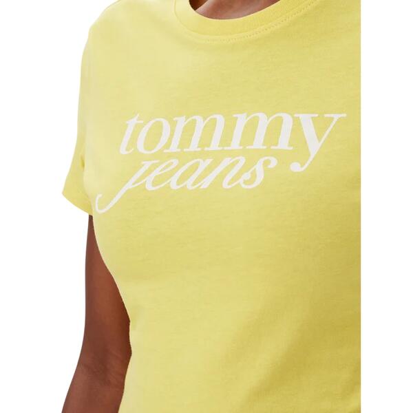 Γυναικείο T-shirt Tommy Jeans Slim Essential Logo ExYellow Dahlia DW0DW19447-ZGP