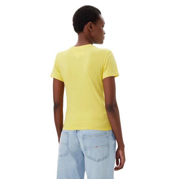 Γυναικείο T-shirt Tommy Jeans Slim Essential Logo ExYellow Dahlia DW0DW19447-ZGP