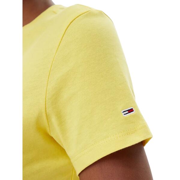Γυναικείο T-shirt Tommy Jeans Slim Essential Logo ExYellow Dahlia DW0DW19447-ZGP