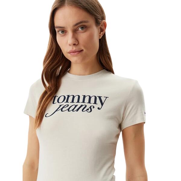 Γυναικείο T-shirt Tommy Jeans Slim Essential Logo Ext Newsprint DW0DW19447-ACG