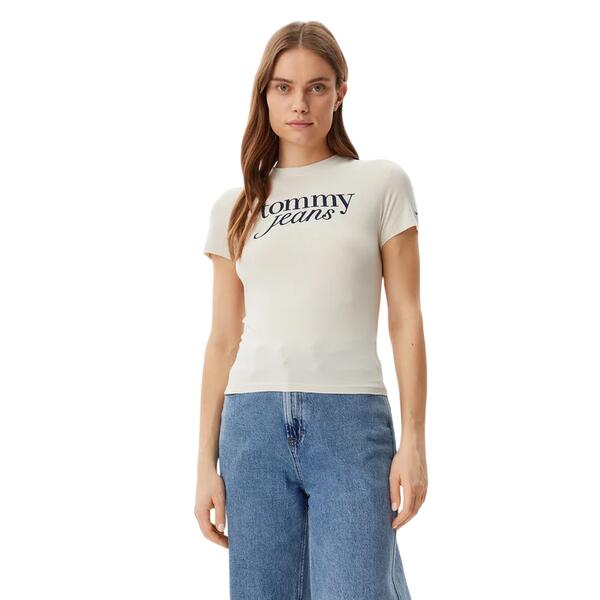 Γυναικείο T-shirt Tommy Jeans Slim Essential Logo Ext Newsprint DW0DW19447-ACG