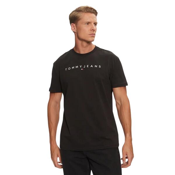 Ανδρικό T-shirt Tommy Jeans Reg Linear Logo Ext Black DM0DM20744-BDS