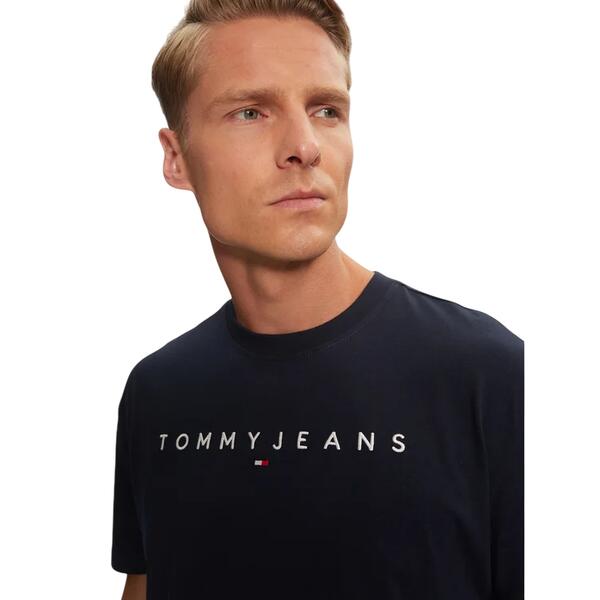 Ανδρικό T-shirt Tommy Jeans Reg Linear Logo Ext Dark Night Navy DM0DM20744-C1G