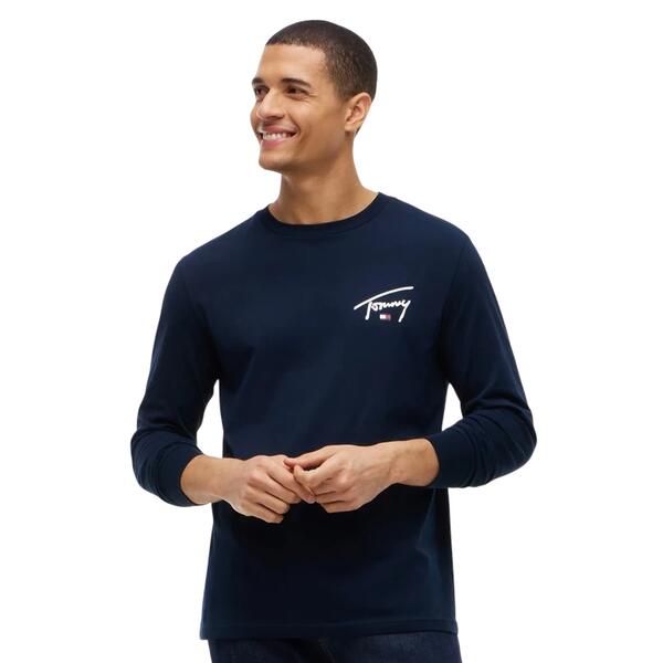 Ανδρική Μπλούζα Tommy Hilfiger Tjm Slim Signature Chest Tee Ls Dark Blue DM0DM23546-C1G