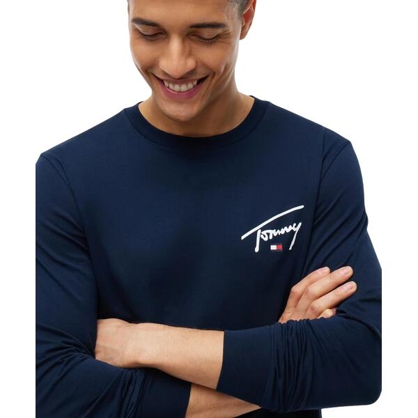 Ανδρική Μπλούζα Tommy Hilfiger Tjm Slim Signature Chest Tee Ls Dark Blue DM0DM23546-C1G