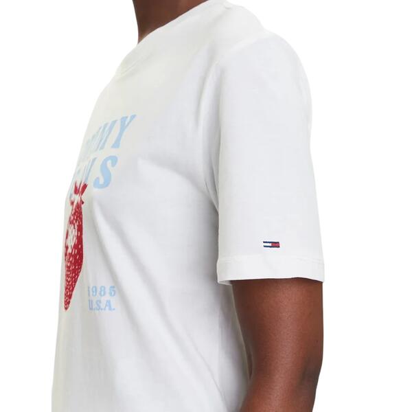 Γυναικείο T-Shirt Tommy Jeans Rlx Tj Strawberrry Tee Ecru DW0DW20894-YBL