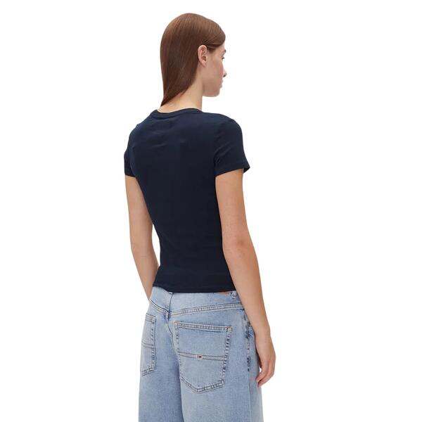 Γυναικείο T-shirt Tommy Jeans Slim Essential Logo 2 Tee Dark Night Navy DW0DW20316-C1G