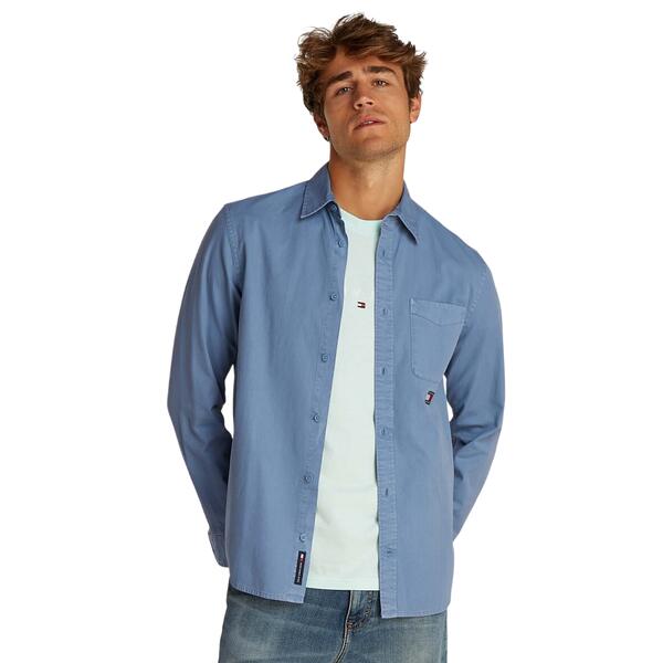 Aνδρικό Πουκάμισο Tommy Jeans Reg Washed Twill Ls Colorado Blue DM0DM20877-DY6