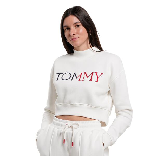Γυναικείο Φούτερ Tommy Jeans Crop Rwb Blanc de Blanc DW0DW20540-YAD