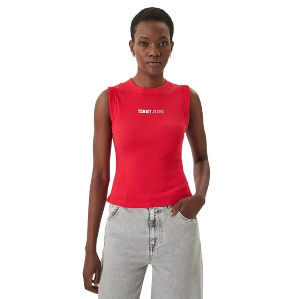 Γυναικείο Top Tommy Jeans Tjw Slim Ess Logo 2 Rib Tank Red Alert DW0DW22577-XK3