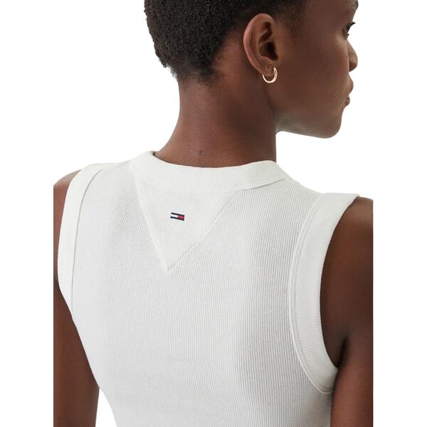 Γυναικείο Top Tommy Jeans Tjw Slim Ess Logo 2 Rib Tank Ecru DW0DW22577-YBL