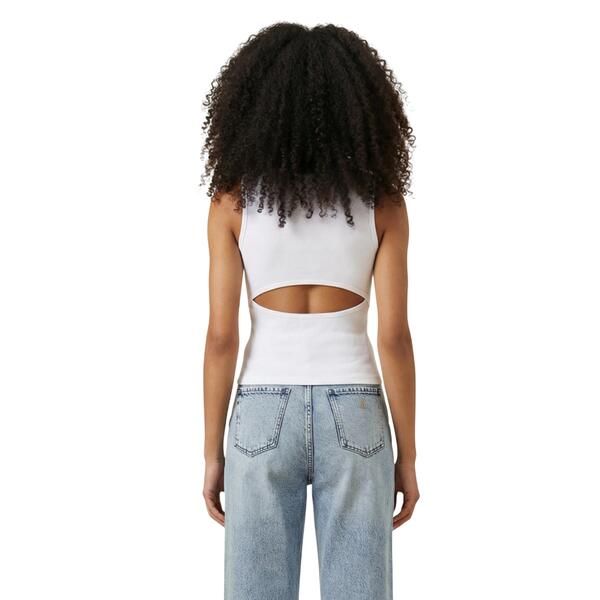 Γυναικείο Top Calvin Klein Sl Woven Label 2X2 Baby Rib Cuto Bright White LV047F246G-YAF