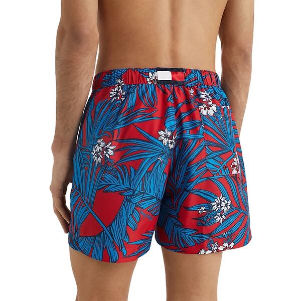 Ανδρικό Μαγιό Tommy Hilfiger Medium Drawstring Print Tropic March Primary Red UM0UM02827-0LI