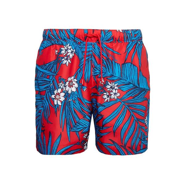 Ανδρικό Μαγιό Tommy Hilfiger Medium Drawstring Print Tropic March Primary Red UM0UM02827-0LI